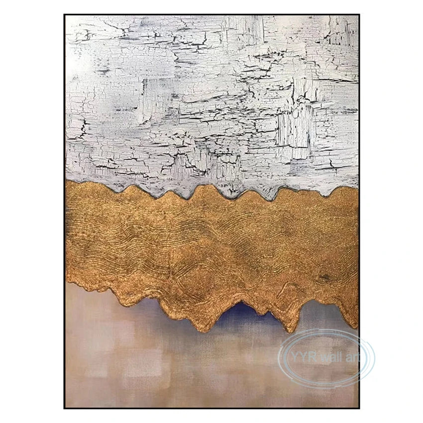 Light Luxury Oil Painting Wall Decor Mural Nordic Modern Abstract Handmade Art Canvas Poster Living Room Porch Hotel Restaurant Peaceful Pleasures Health and Wellness No frame 100cmx240cm