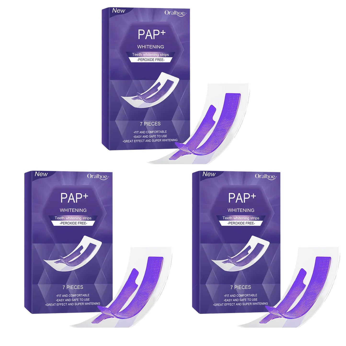 Oralhoe Purple Teeth Whitening Strips – 7pc Stain Removal