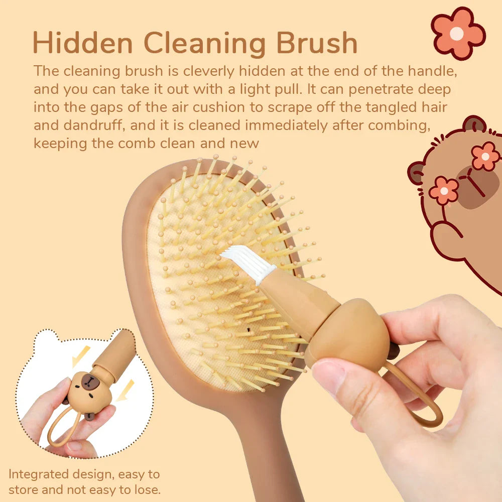 Capybara Air Cushion Hair Brush – Scalp Massage Comb