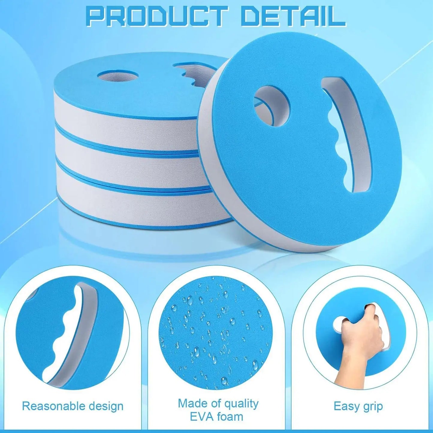 2-Pack EVA Foam Water Exercise Discs | Aqua Fitness Hand Paddles