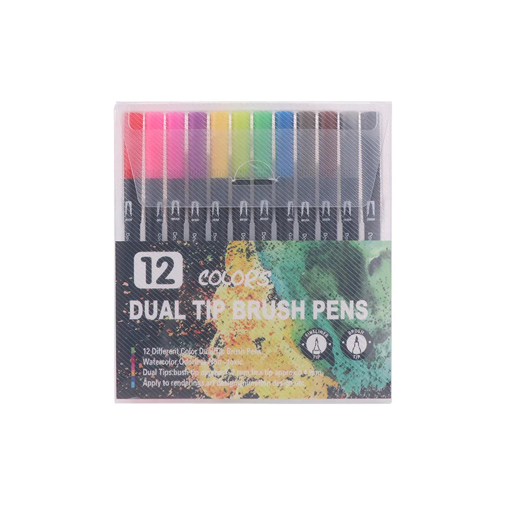 Cartoon Activity Color Painting Book Educational Paper Double-Sided Watercolor Pencil Digital Filling Hand Painted Peaceful Pleasures Health and Wellness 12 Colors