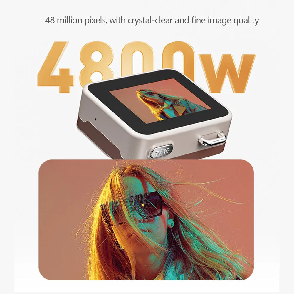 HD Retro Mini Digital Camera – 48MP, 1080P, Flash & Keychain