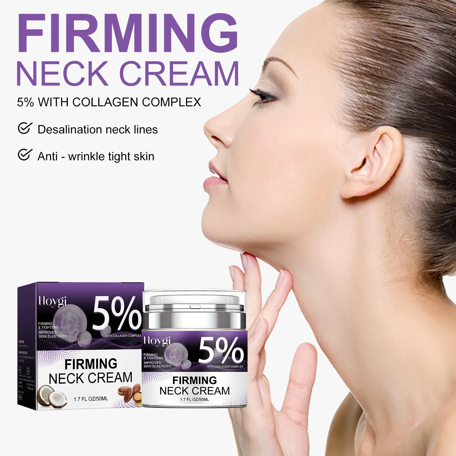Neck Firming Cream Fading Fine Line Double Chin Reducer Rejuvenation Tightening Moisturizing Hydrolyzed Collagen Neck Cream Peaceful Pleasures Health and Wellness