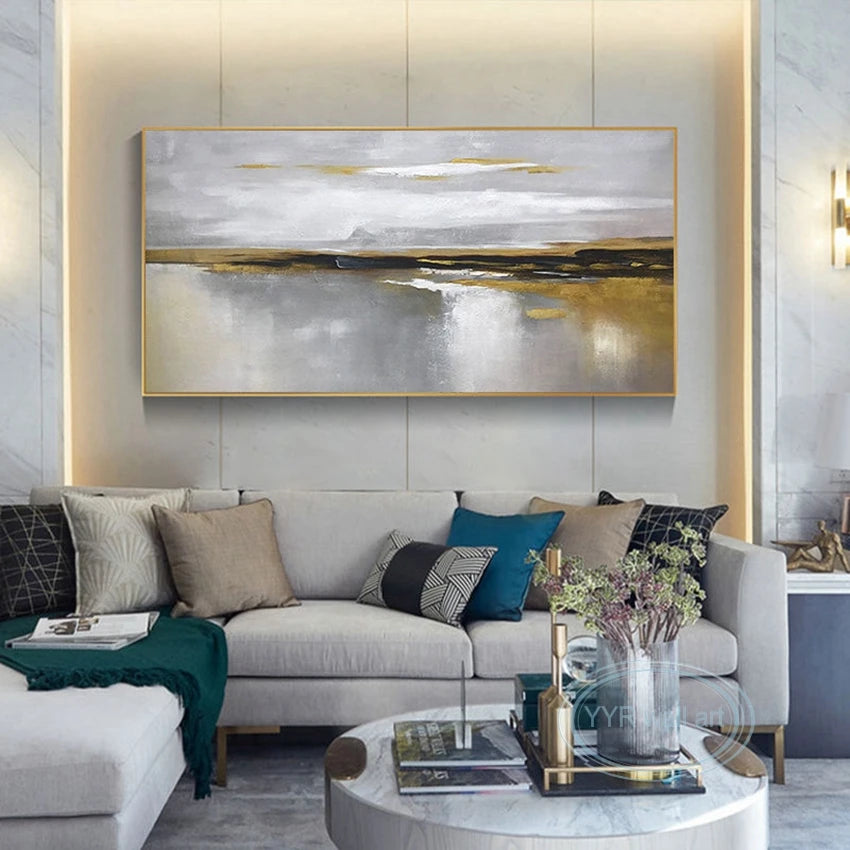 Custom Living Room Decorative Mural Handmade Oil Painting Wall Art Decor Canvas Modern Abstract Acrylic Frameless Hanging Poster Peaceful Pleasures Health and Wellness
