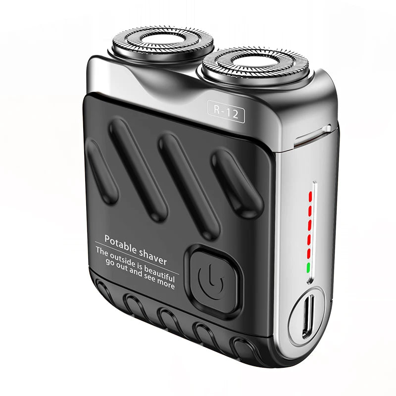 XMSJ Mini Dual Head Rotary Shaver IPX7 Waterproof Type-C Travel Razor