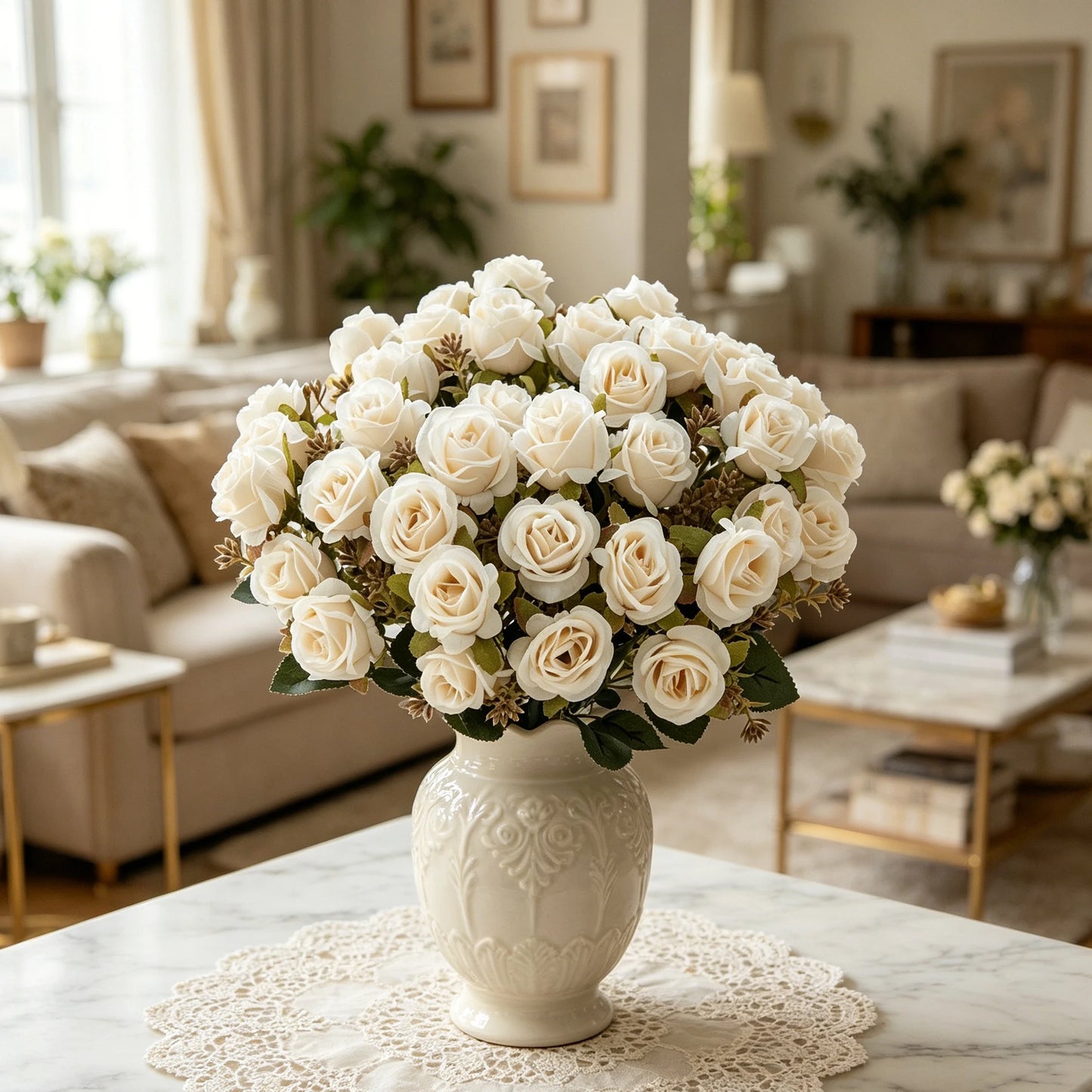 Artificial Silk Rose Carnation Bouquet – Wedding & Home Décor