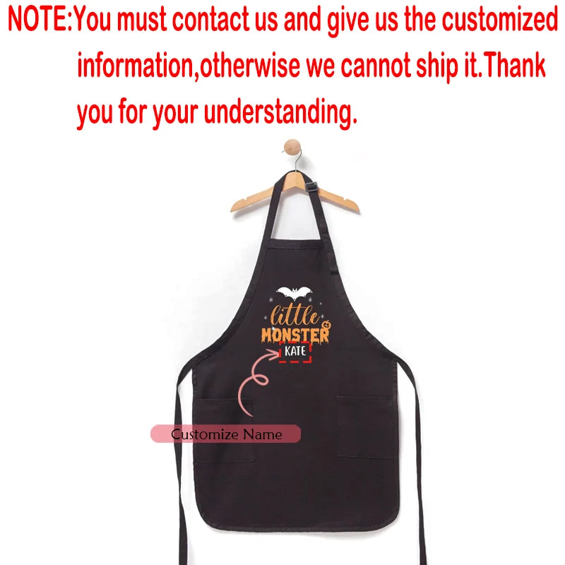 Personalized Little Monster Kids Halloween Apron | Boys & Girls