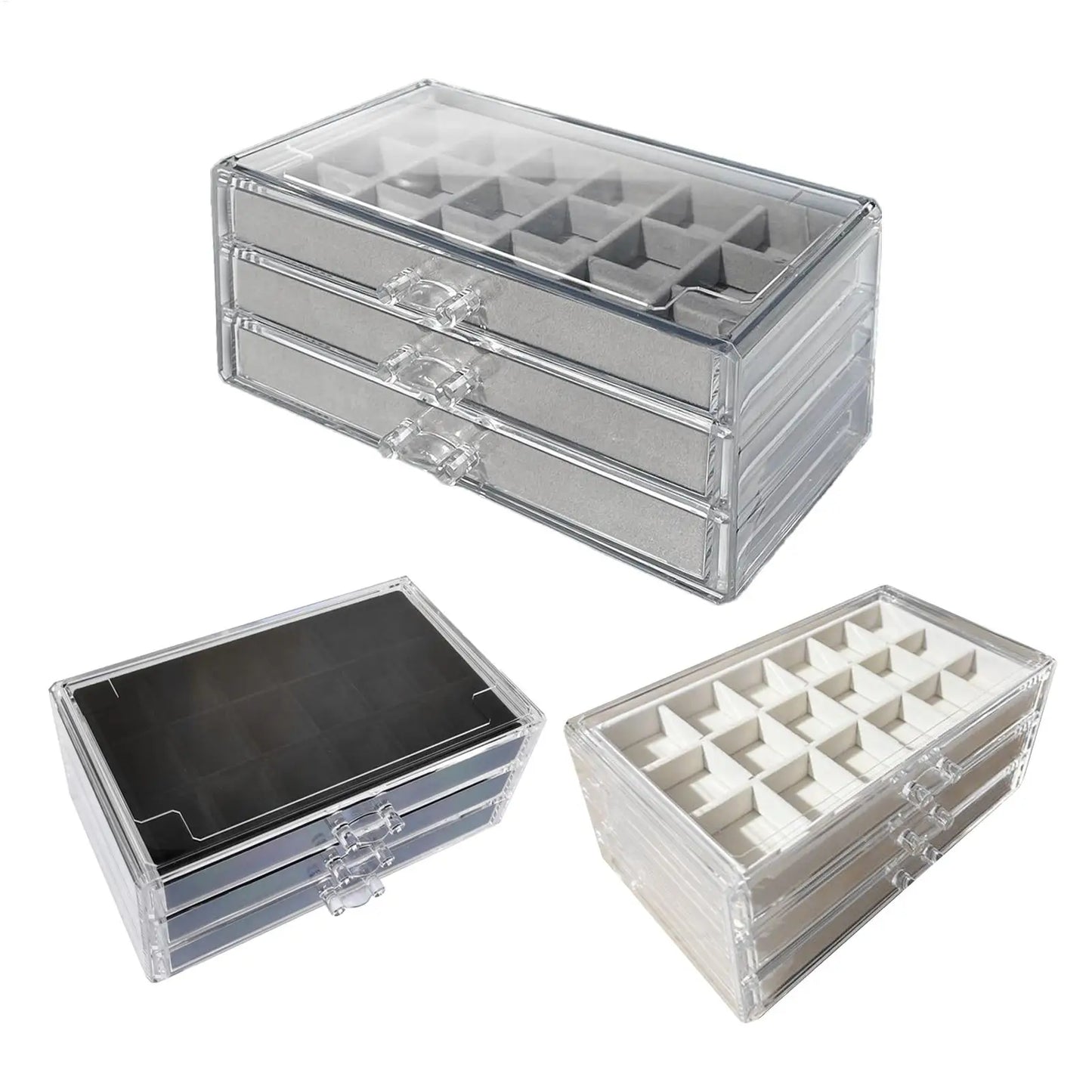 54 Grids Rock Display Case Crystal Gemstone Collection Shelf with Clear Lid Acrylic Organizer for Fossils Minerals Specimens Peaceful Pleasures Health and Wellness