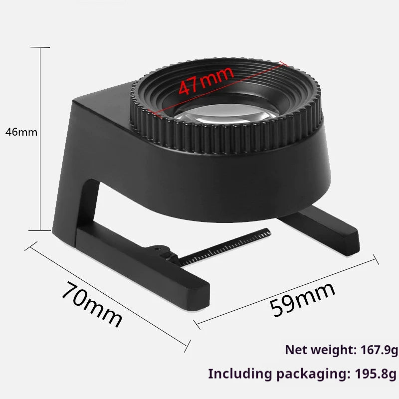 Coin Magnifying Glass with Scale Led Uv Lights Illuminated Jewelry Magnifier Metal Folding Stand Optical Loupe for Textile Peaceful Pleasures Health and Wellness