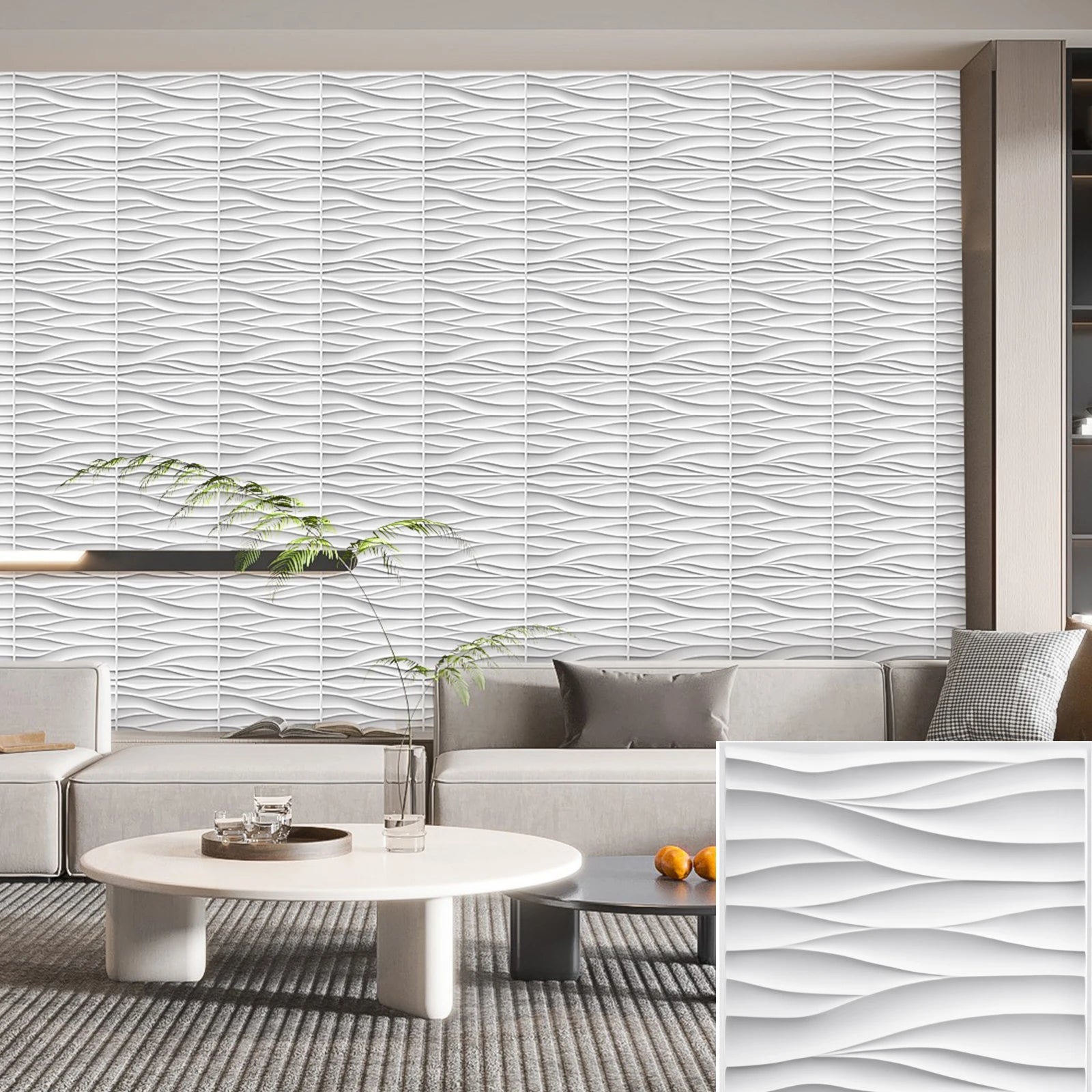 3D Wall Panels for Interior Wall Decor, Modern Diamond Textured Accent Wall Paneling for Gaming Living Room TV Wall Background Peaceful Pleasures Health and Wellness