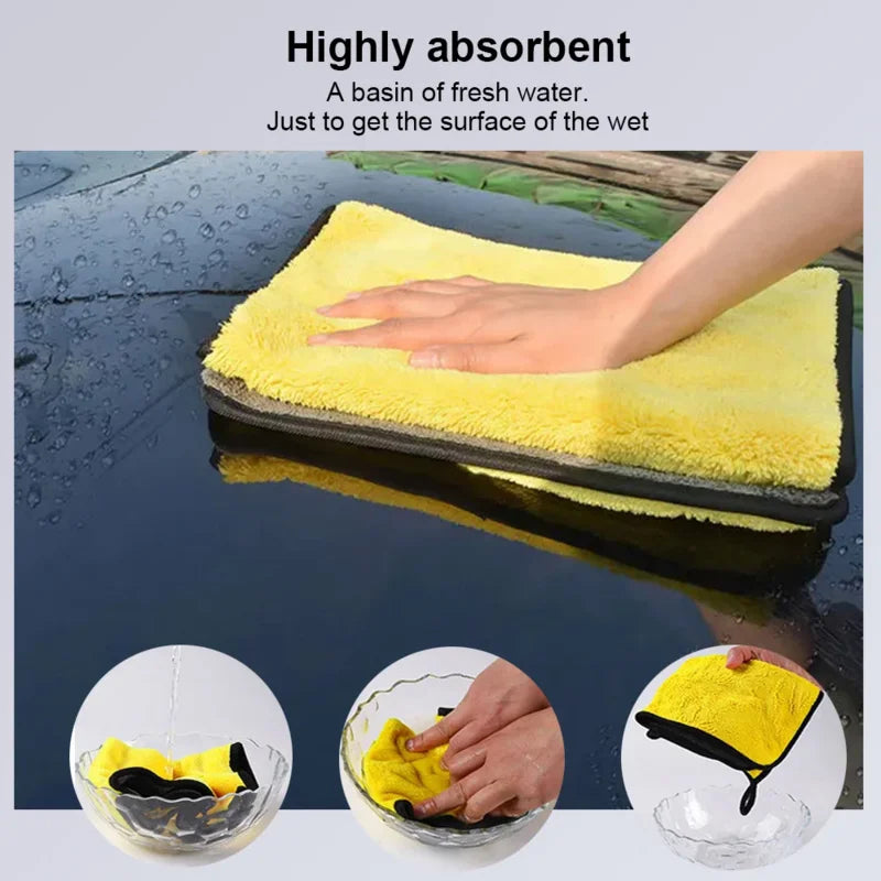 Thickened Microfiber Car Wash Towels – Absorbent, Lint-Free
