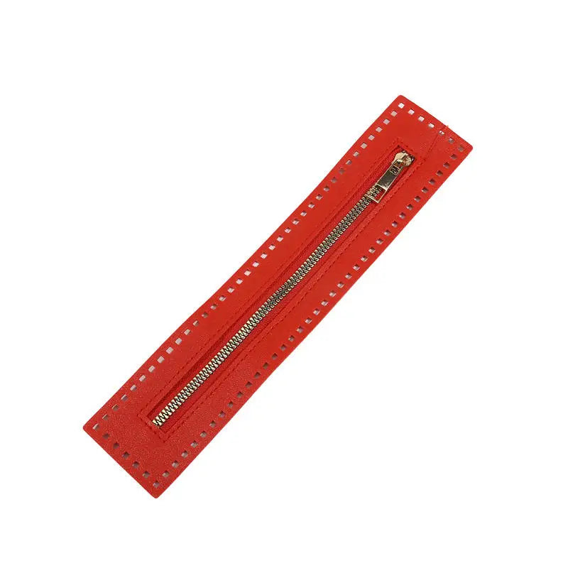 Repair Zipper Strip Braided Tape with Needle Holes PU Leather Luggage Bag Hardware Accessories DIY Replacement Zipper Pull Peaceful Pleasures Health and Wellness red