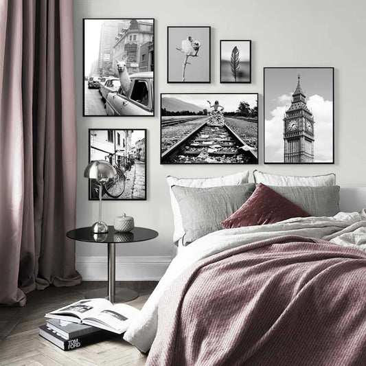 Llama in a Taxi NYC Times Square Canvas Wall Art | B&W Print Canvas Wall Art Peaceful Pleasures Health and Wellness