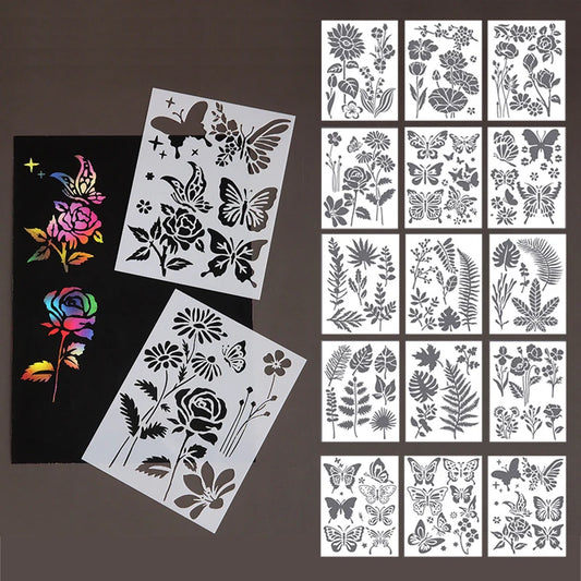 Floral Painting Templates Children Flower Leaf Butterfly DIY Drawing Peaceful Pleasures Health and Wellness