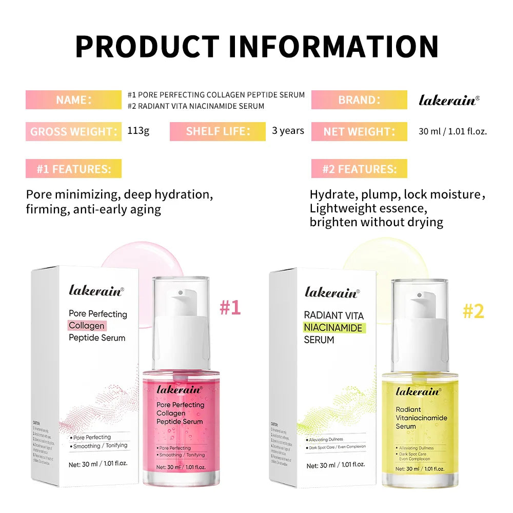 Pore Perfecting Collagen Peptide Serum Niacinamide Serum Anti-Aging Moisture Nourish Nourish Repair Barrier Pore Perfecting Skin Peaceful Pleasures Health and Wellness