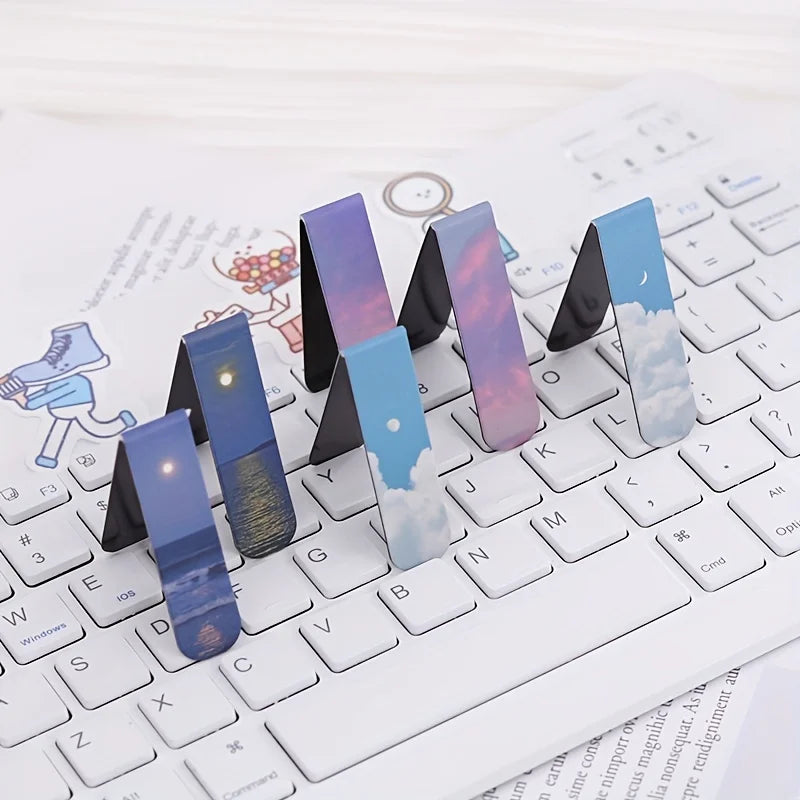 Magnetic Bookmark Beautiful Scenery Clouds Simple Literary Pattern