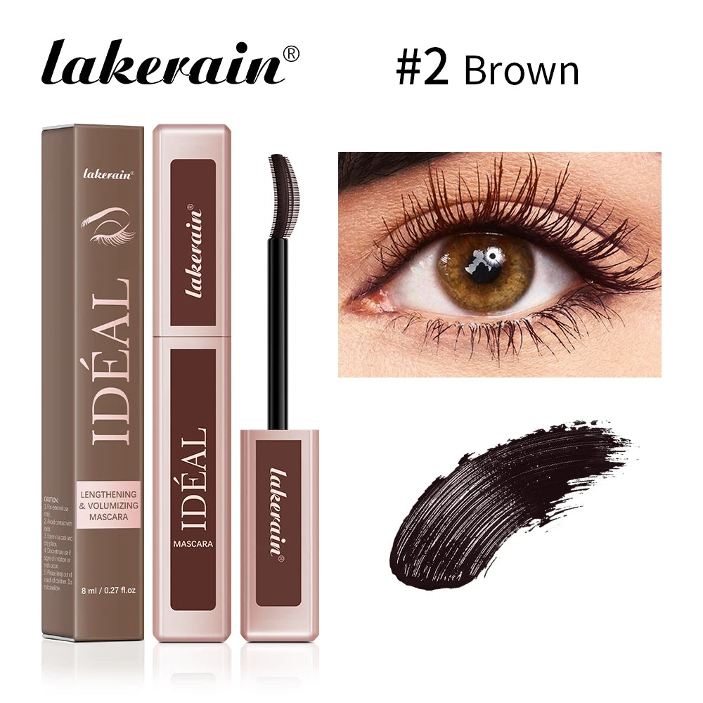 Lakerain Lengthening Volumizing Mascara Fan Shaped Makeup Effect Long Lasting Clump-Free Lashes Suitable for All Skin Tones Peaceful Pleasures Health and Wellness BROWN