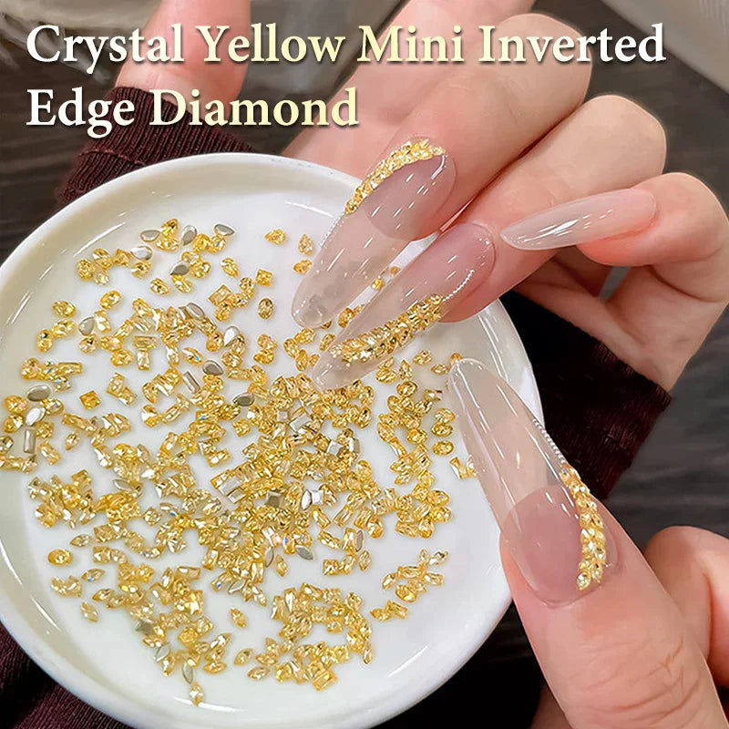 50pcs Golden Yellow Shiny Zircon Rhinestones Nail Charms Mini Rhombic Nails Gemstones Flatback Nail Art Craft Diamonds Decor Peaceful Pleasures Health and Wellness