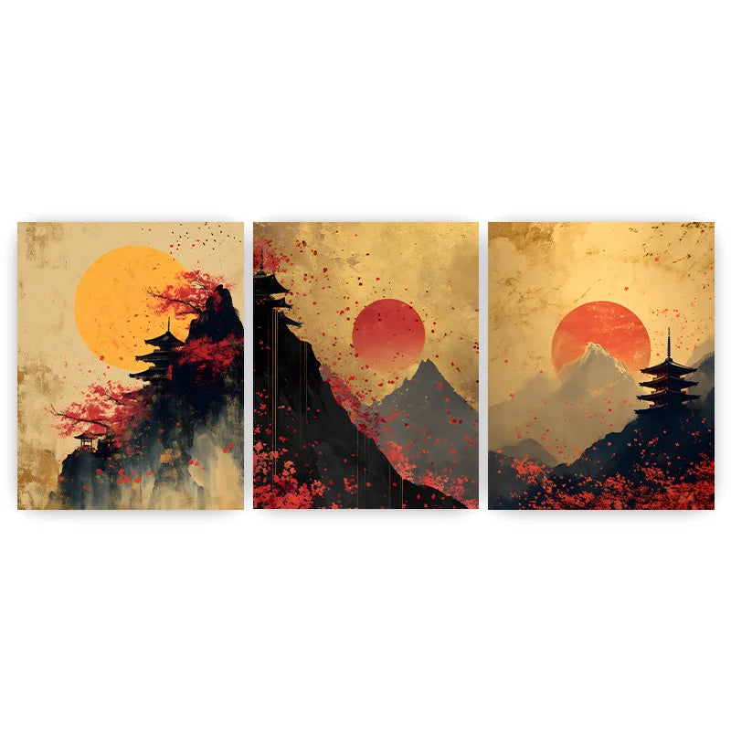 Abstract Wall Art Japanese Landscape Canvas Painting Modern Style Poster Prints Living Room Wall Decor Peaceful Pleasures Health and Wellness 01 50x70cm NoFrame China Mainland