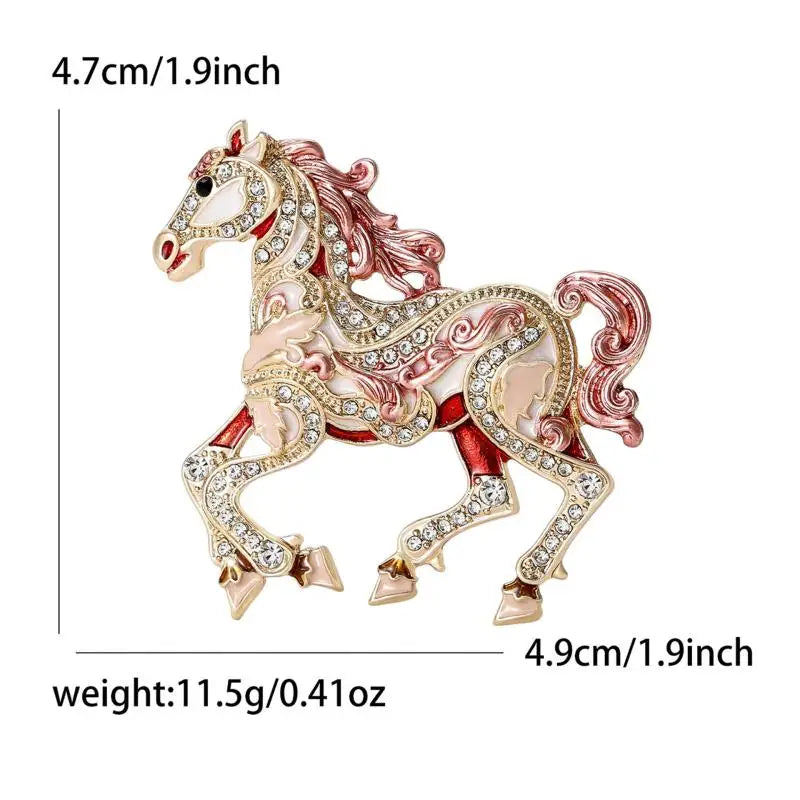 Enamel Horse Brooch | Vintage Zodiac Lapel Pin for Men & Women