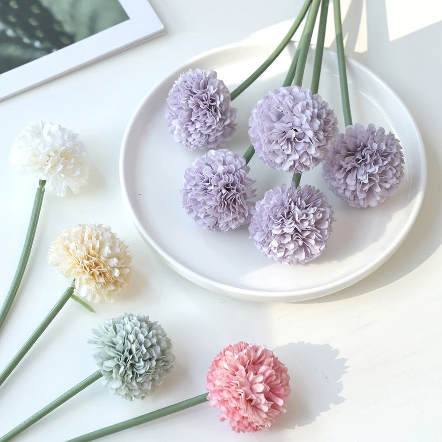 Silk Mini Ball Chrysanthemum Artificial Flowers | Wedding Decor