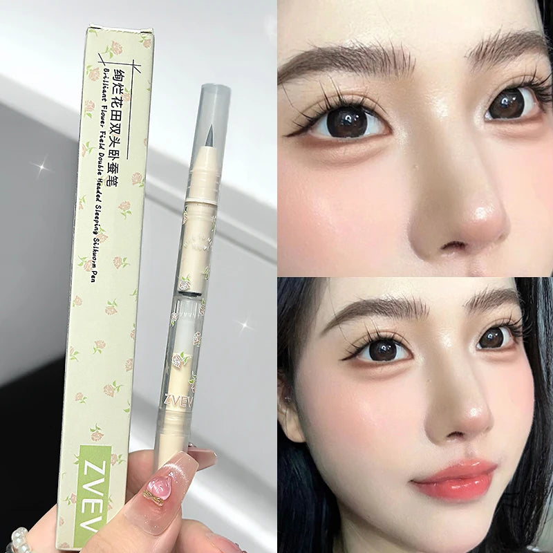 Double-Ended Silkworm Highlighter & Eyeliner Pen | Pearlescent Matte