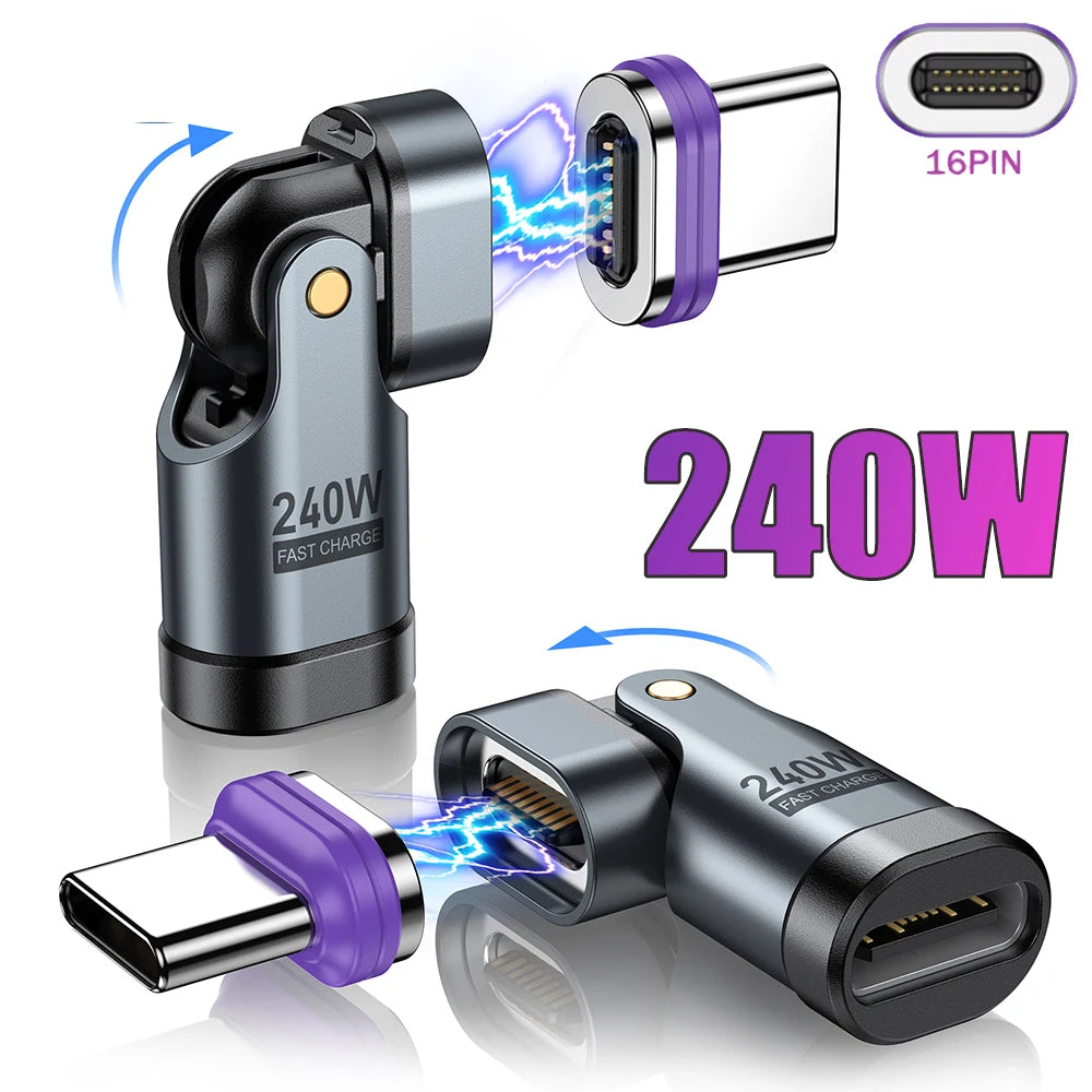 USB-C Magnetic OTG Adapter 240W PD Fast Charging Type-C Converter