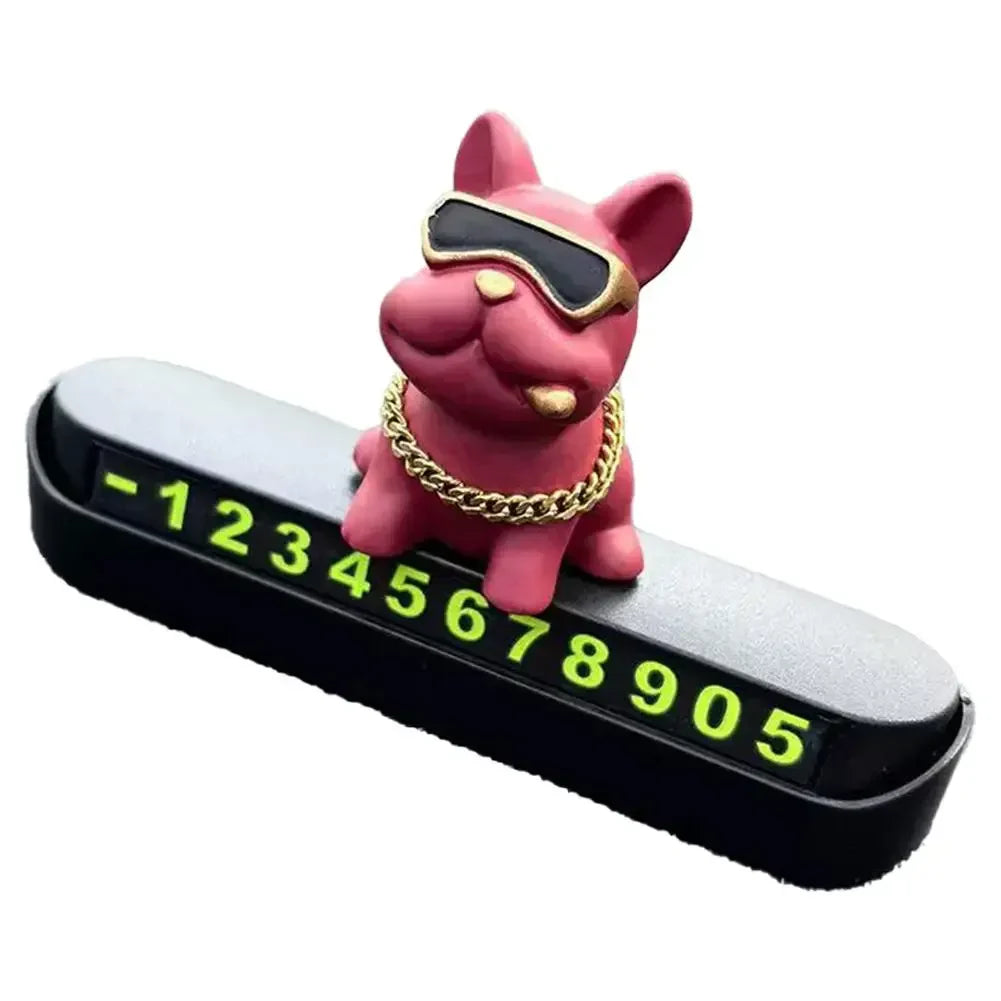 Bulldog Temporary Parking Card – Cute Dashboard Car Decor