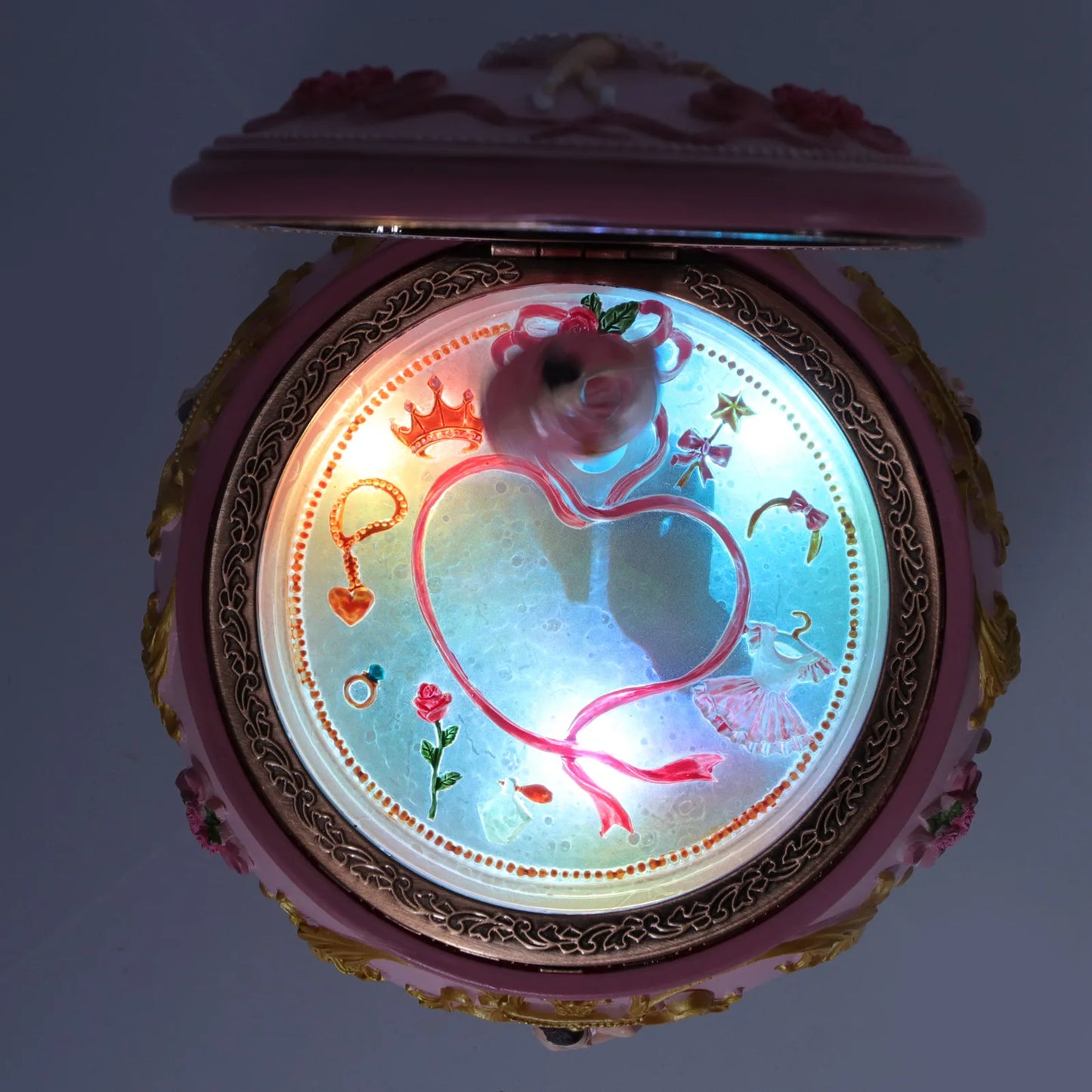 Decoration Music Box Exquisite LED Figurine Rotation Home Girls