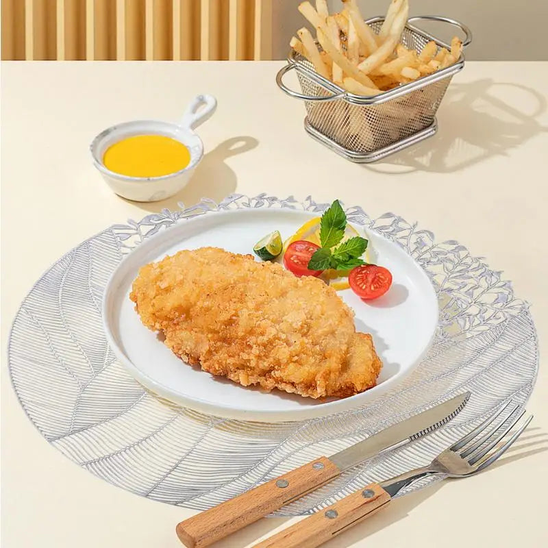 Flower Round Placemats Set of 3 – 15.7" PVC Heat-Resistant