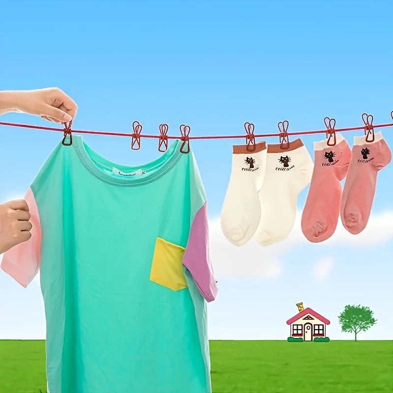 Portable Retractable Clothesline + 12 Clothespins | Travel Portable Clothesline Peaceful Pleasures Health and Wellness
