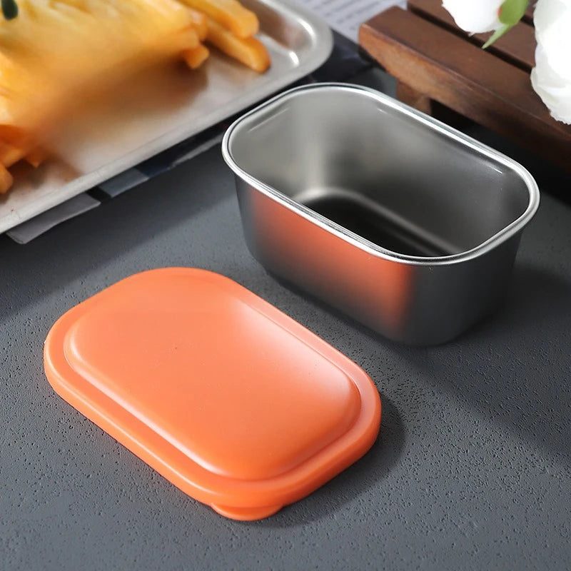 304 Stainless Steel Sauce Cup | Leak-Proof Silicone Lid