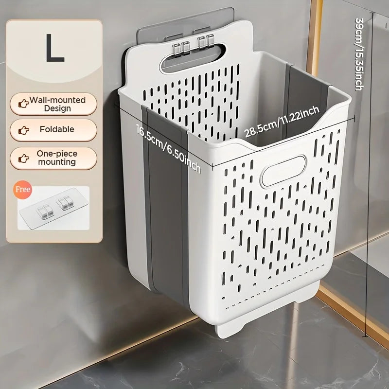 Wall-Mounted Collapsible Laundry Hamper | Space-Saving Basket