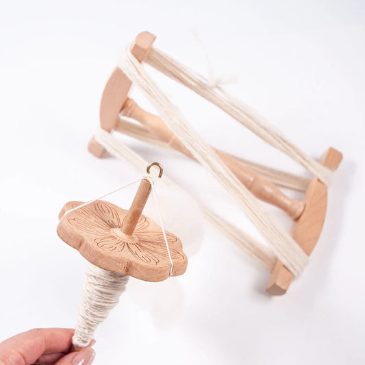 Medium-Sized Beechwood Niddy Noddy, Skein Yarn Winder, Handcrafted Yarn Swift for Skein Making & Wool Winding Peaceful Pleasures Health and Wellness