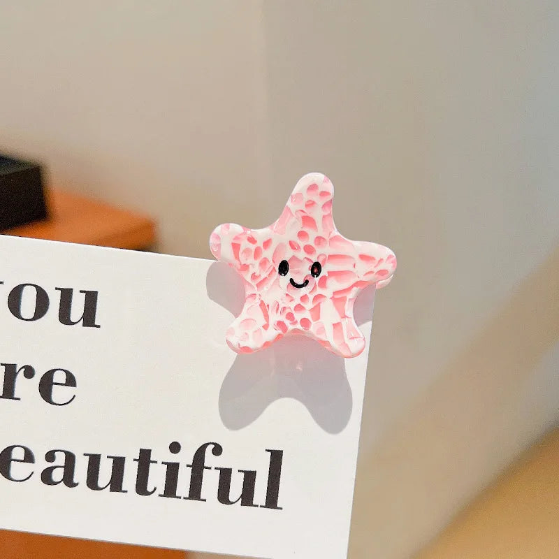 Kids Ocean Cartoon Acetate Hair Clips – Whale Starfish Hairpins