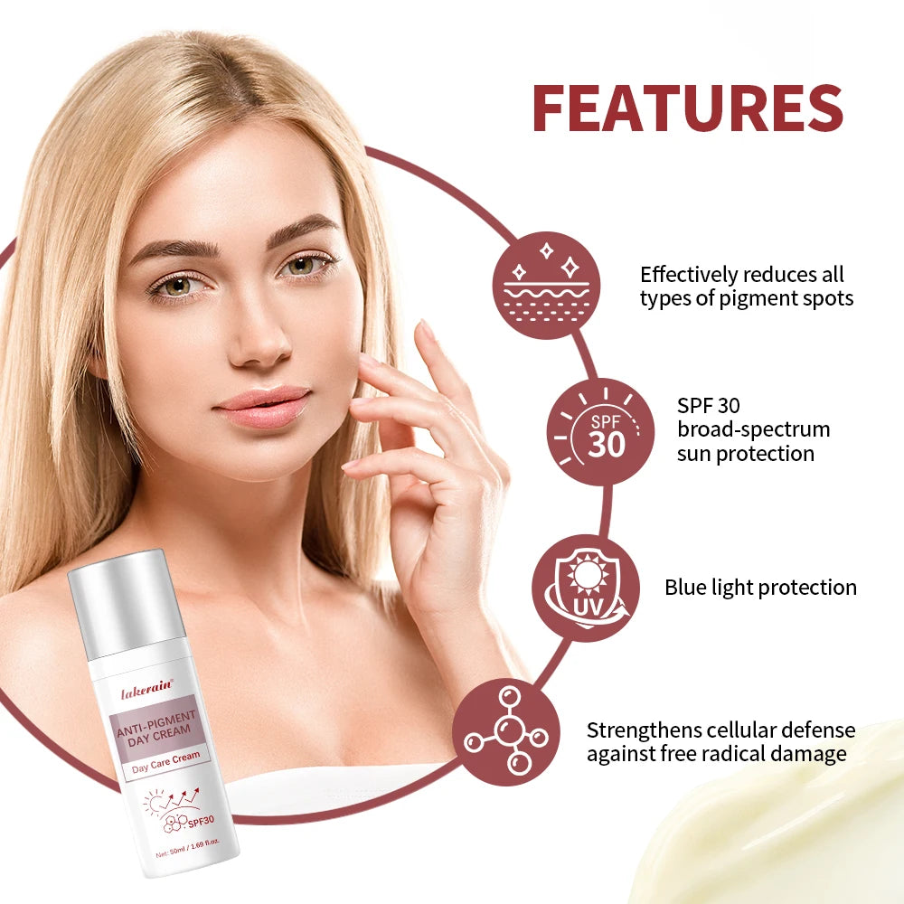 Lakerain Anti-Pigment Day Cream Smooth Blue Light Protection Effectively Reduces All Types Of Pigment Spots Skin Care Products Peaceful Pleasures Health and Wellness