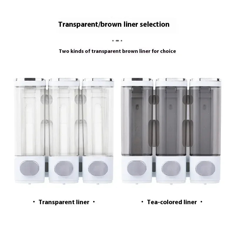 Home Shower Dispenser Detergent Soap Dish Wall Mounted Liquid Bathroom Clear Shampoo And Conditioner Accessories Peaceful Pleasures Health and Wellness