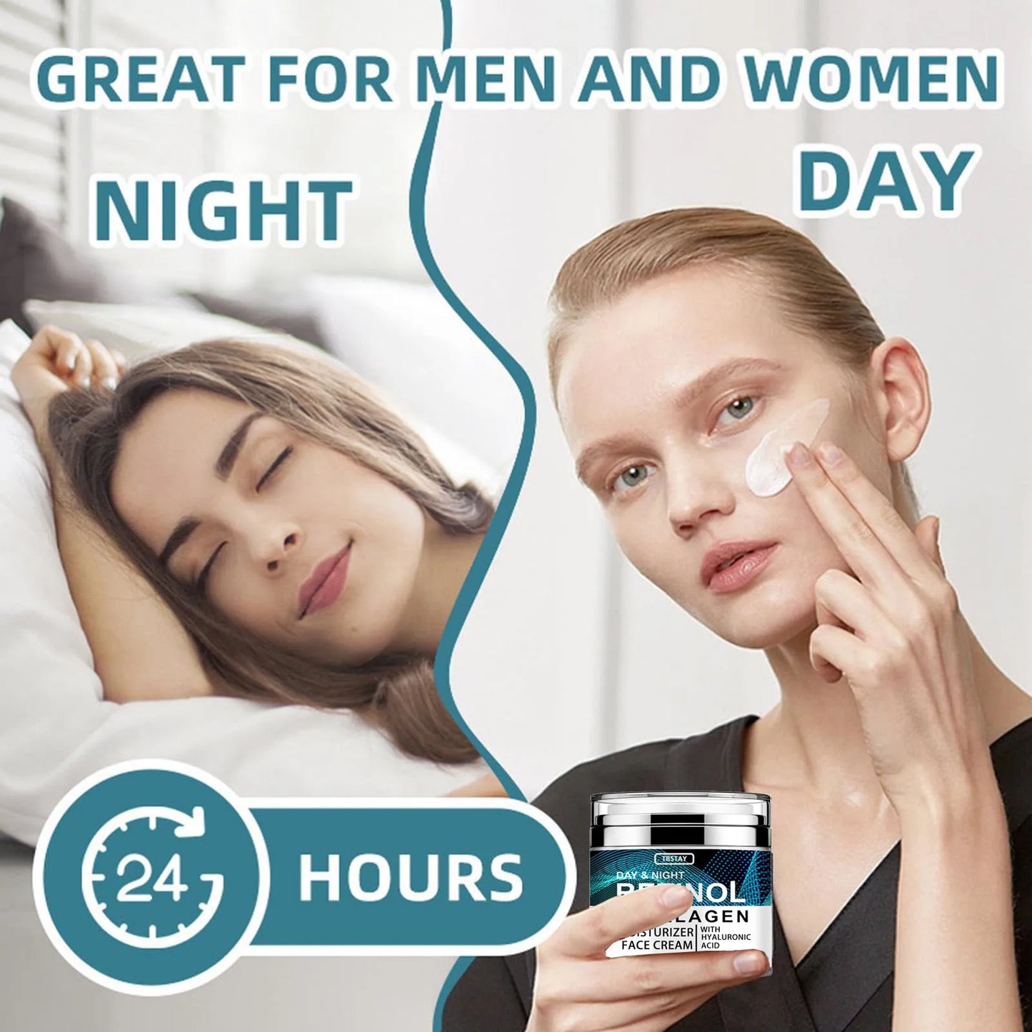 Collagen Retinol Hyaluronic Acid Cream, Retinol and Collagen Face Cream, Peaceful Pleasures Health and Wellness