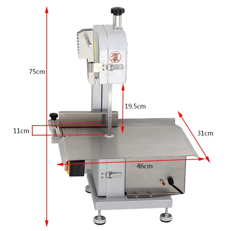 Electric Bone Saw Machine 750W Desktop Stainless Meat Cutter