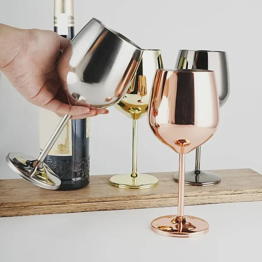Stainless Steel Wine Glass Shatterproof Metal Glasses Red Wine Glasses Cocktail Glasses For Dinner Party Bar Champagne Flutes Peaceful Pleasures Health and Wellness