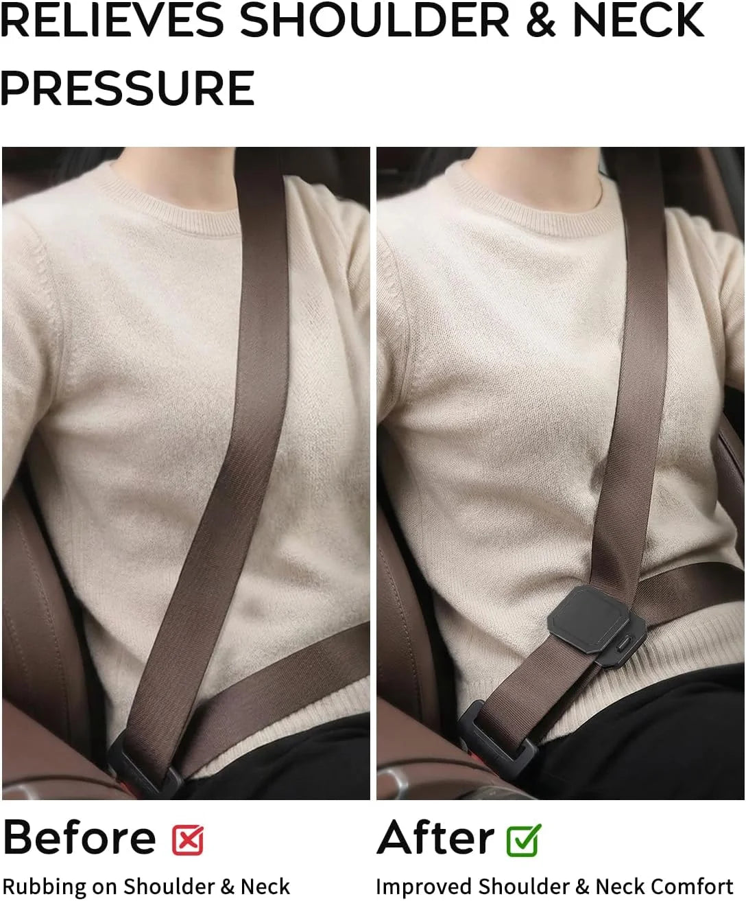 Seat Belt Clip Comfort Shoulder Neck Contact Clips Webbing Anti-slip