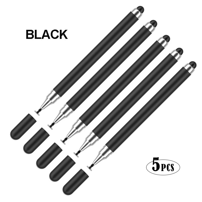 2-in-1 Capacitive Stylus For Touch Screen Stylus Pen For ipad Touch Pencil For Cell Phone Universal stylus pen For Phone Peaceful Pleasures Health and Wellness Black(5pcs)