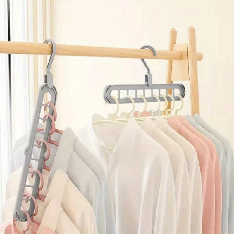 3-Pack Foldable Space-Saving Clothes Hangers | Plastic Rack