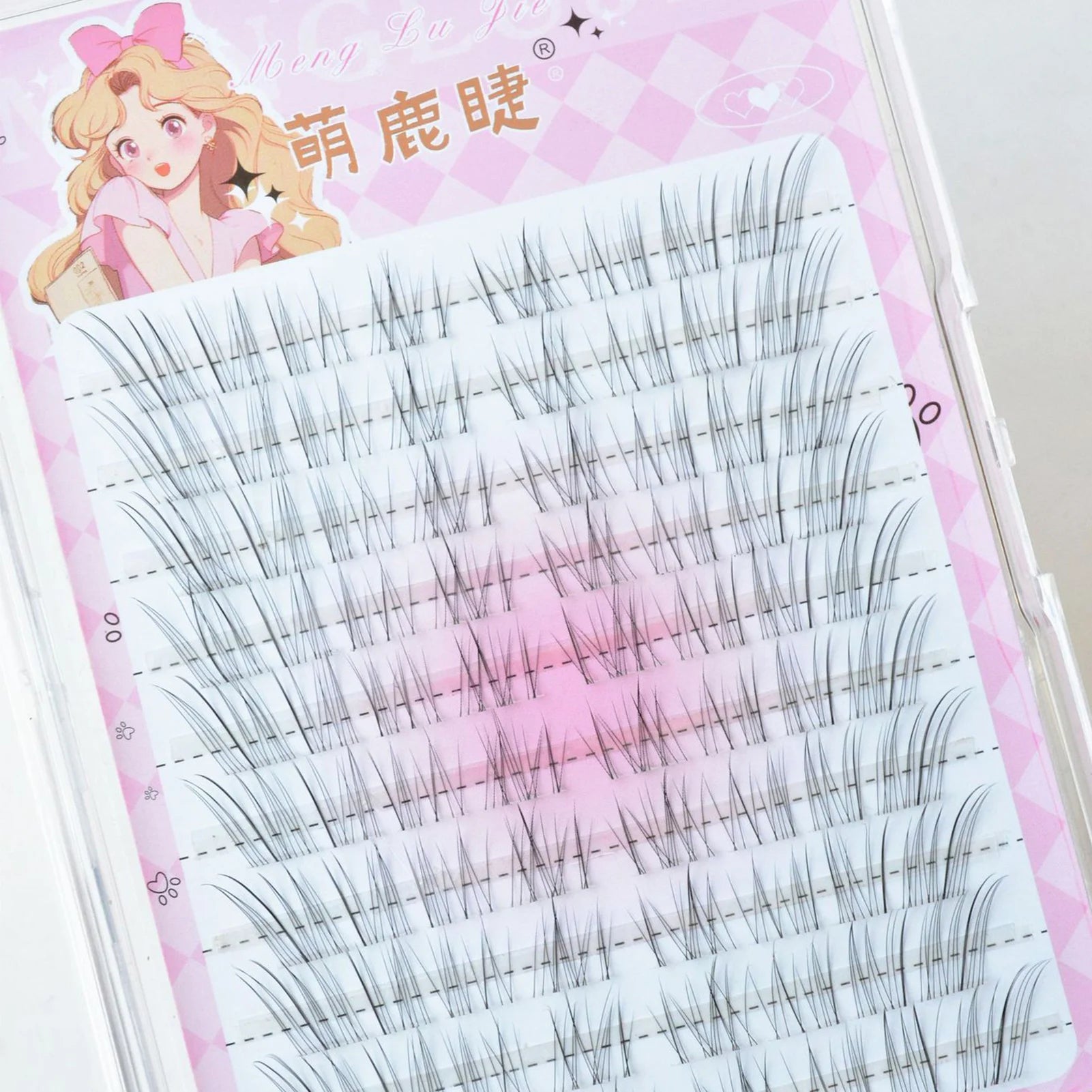 C Curl 8-12mm Eyelash Clusters Natural Wispy Soft Transparent Stem Fairy Comic Fake Eyelashes Segmented Lash Extension Peaceful Pleasures Health and Wellness