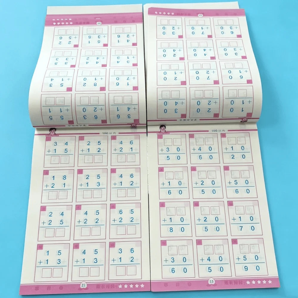 94-Page Kids Math Workbook Vertical Addition Subtraction Within 100