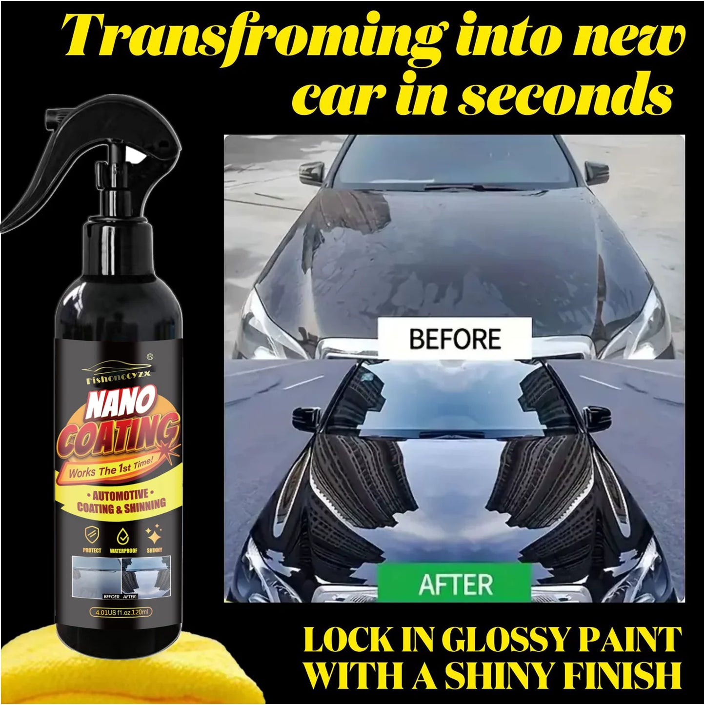 Car Coating Spray Quick Effect Coating Agent Coat Car Wax Car Scratch Wax Coating Spray Oil Film Emulsion Glass Cleaner Peaceful Pleasures Health and Wellness
