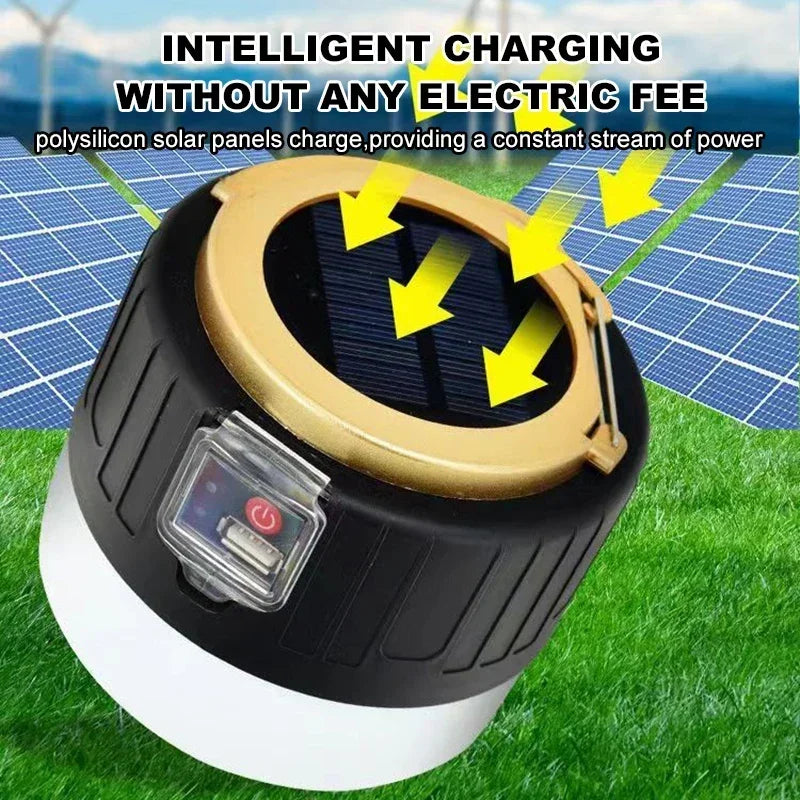Solar LED Camping Lantern | USB Rechargeable Portable Light