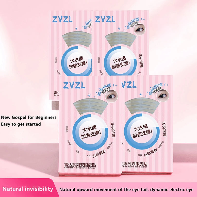 256 Patches Double Eyelid Tape Beige Self-Adhesive Eye Makeup Stickers Transparent Invisible Double Eyelid Tape Big Eyes Makeup Peaceful Pleasures Health and Wellness