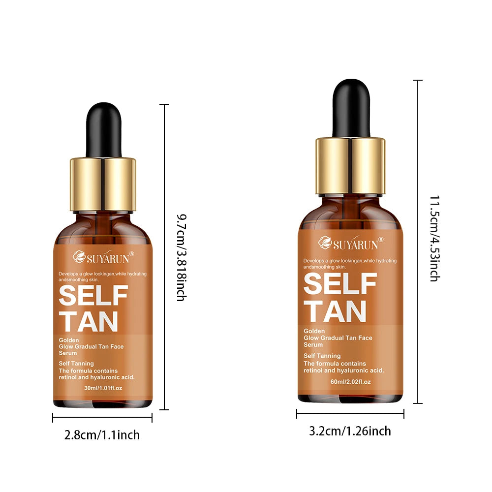 SUYARUN Self-Tanning Serum with Coconut, Jojoba Oil & Aloe – Evens Skin Tone, Gentle Hydration for All Skin Types & Genders. Peaceful Pleasures Health and Wellness