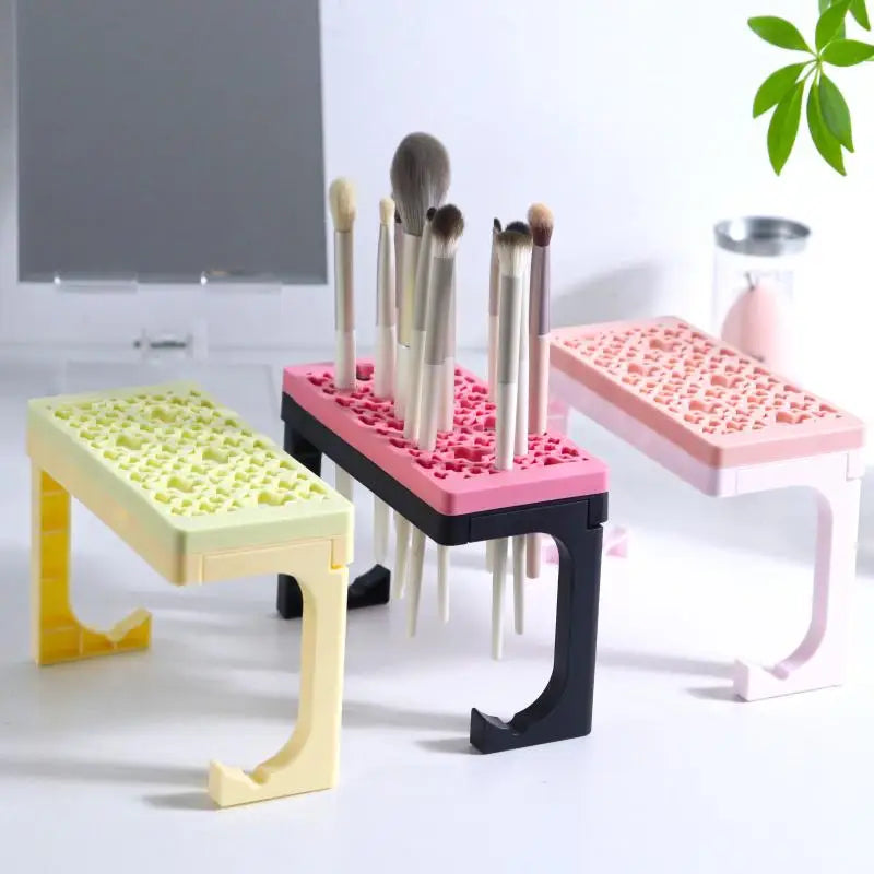 Silicone Makeup Brush Holder Drying Stand Makeup Set Storage Case Nail Pen And Painting Brush Organizer Fit For All Size Handle Peaceful Pleasures Health and Wellness